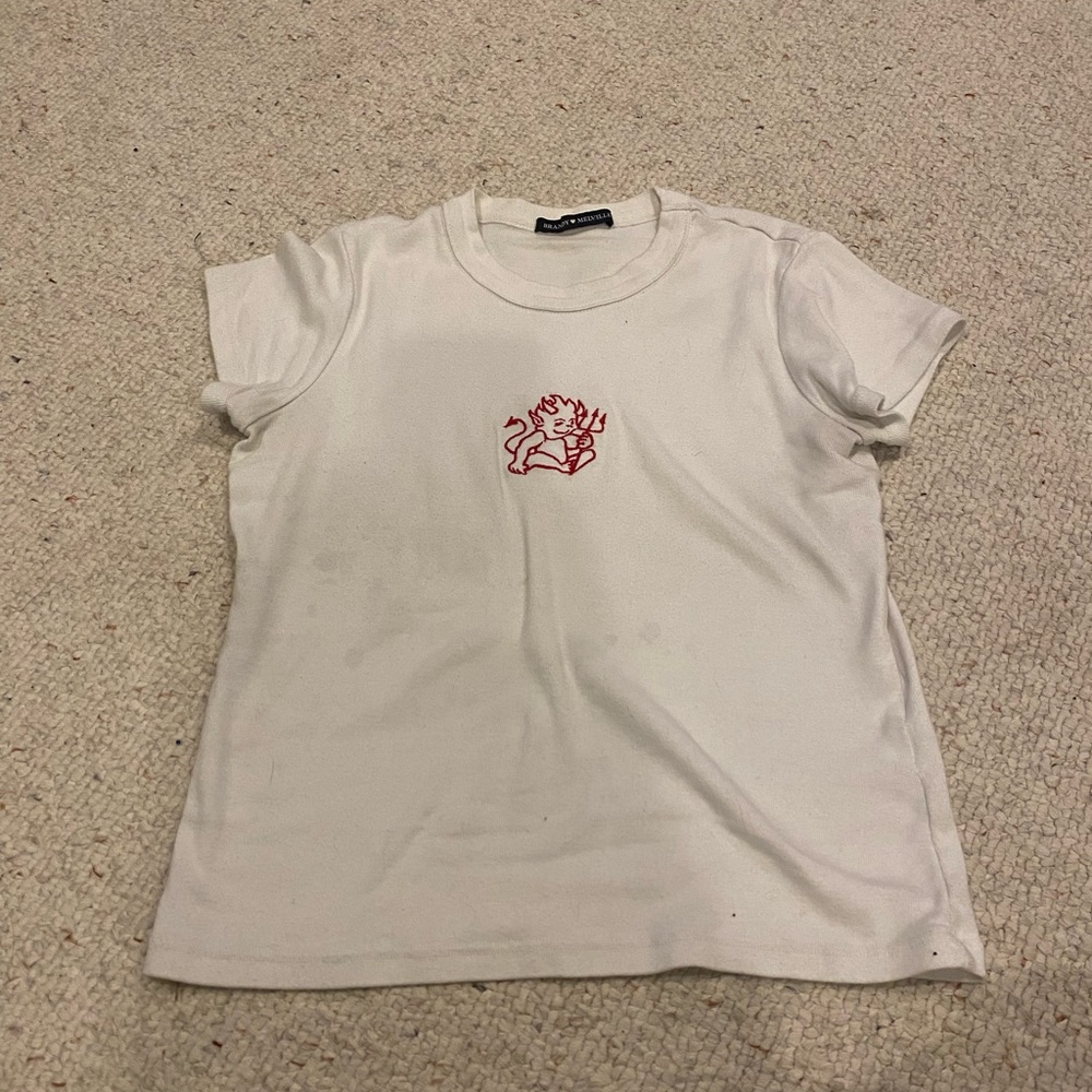 White Brandy Melville devil shirt